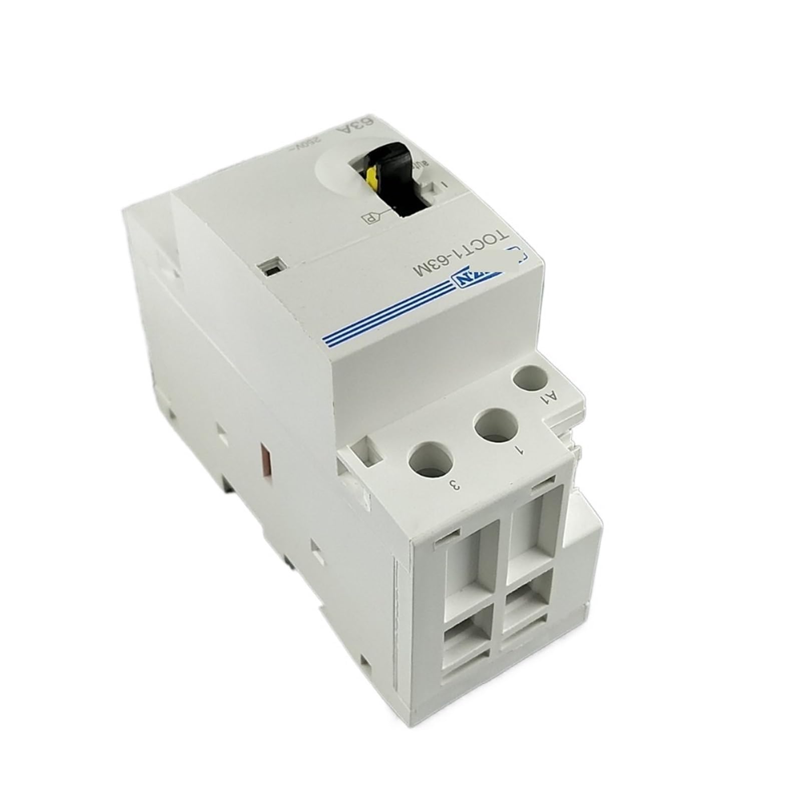 Stycznik modułowy AC do użytku domowego na szynie DIN 2P 63A 220V/230V 50/60 Hz z ręcznym przełącznikiem sterującym 2NO lub 1NO 1NC lub 2NC 1 szt. (2NO)