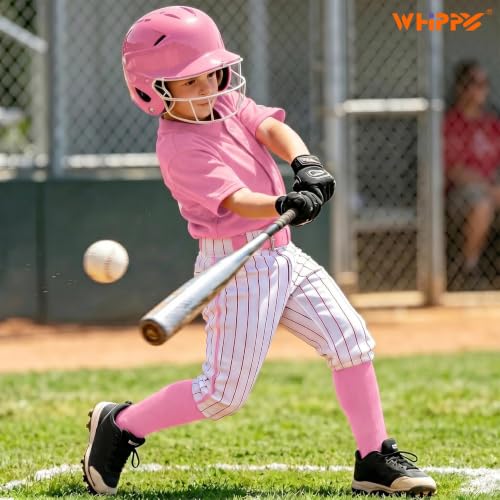 Image of WHIPPY Baseball Socks and Belt Combo Set Knee-High Softball Socks & Adjustable Elastic Belt for Kids Youth Adult