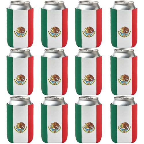 Can Coolers Sleeves 12 Pack Mexico Flag Beer Can Coolers