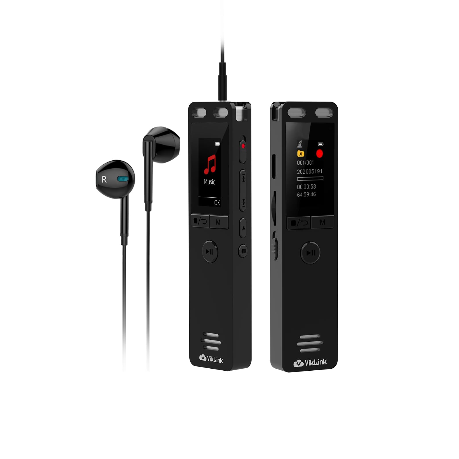 VikLink 32GB Digital Voice Recorder with Playback & TFT Color Screen, Noise Reduction Stereo Audio Recorder, Voice Activated Recorder with A-B Repeat, MP3 Player for Lectures, Meetings, Interviews