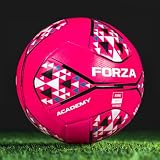 FORZA Academy Soccer Ball | FIFA Basic Standard Training & Match Ball | Durable TPU with 3D Surface for Control | Sizes 3, 4 & 5 (White & Pink Multi, Size 5 (Adult) - Pack of 1)