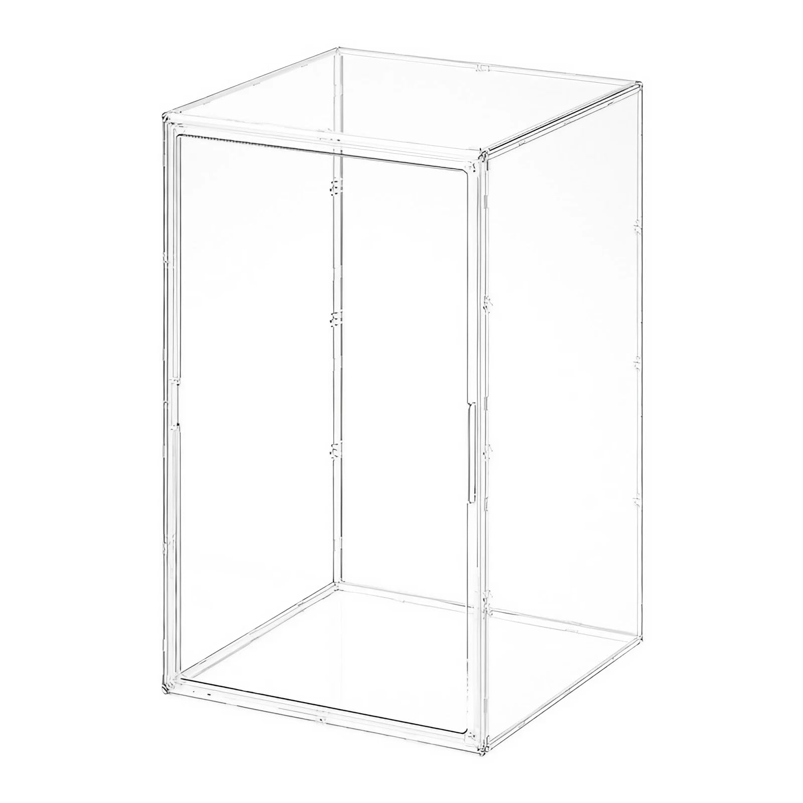 Siyecioa Extra Large Clear Acrylic Display Case Assemble Countertop Box Cube Organizer Stand Dustproof Protection Showcase for Action Figures Toys Collectibles (60×36×36cm)