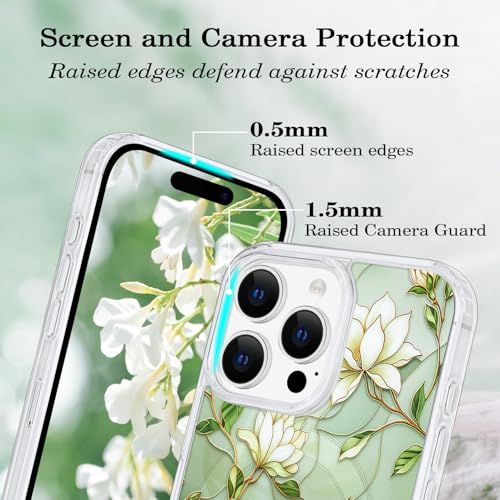 Coque iPhone 16 Pro fleurie transparente compatible MagSafe rigide et souple - 4