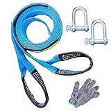 Tow Strap with Reflective Tape 17,600 Pound ,with Hooks for Truck, eep, SUV, 1.9 inches x 16.4 feet...