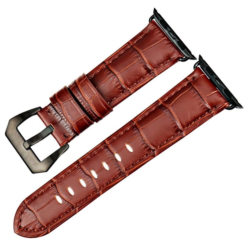 Bracelet en cuir anti-irritation pour montre Apple Watch toutes dimensions