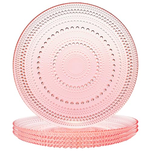 Khen Glass Hobnail Colored Plates | Set of 4...