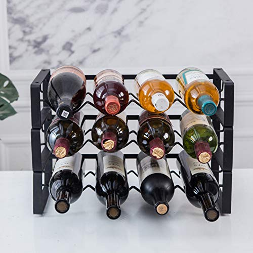 Soporte para 12 botellas de vino apilable y de mesa miniatura 4