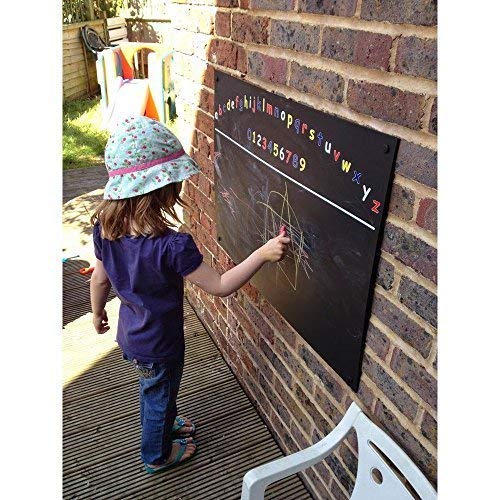 Chalkboards UK Pizarras de Madera Negra con diseño de Alfabeto Grande, 840 x 600 mm, Color Negro