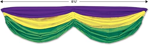 Miniatura 10 de Beistle Banderines de tela de caras de comedia y tragedia, 5 pies y 10 pulgadas, verdedoradomorado