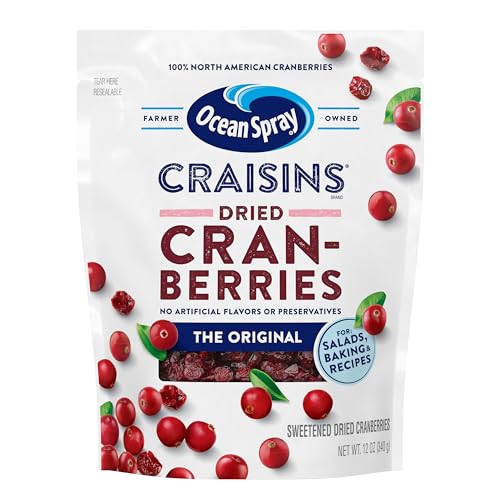 Image of Ocean Spray Craisins Original Dried Cranberries, Dried Fruit, 12 Oz Pouch (Pack of 12)