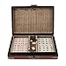 LinaLife Chinese Mahjong Toy Set, Classic Board Game 144 Tiles Set with a Wooden Box asy-to-Read Game Set Travel Mahjong Set Portable Size and Light Weight