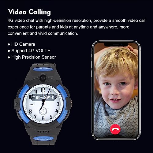 LT32 Kids Smart Watch Multi-Function Waterproof Watch 1.28-inch HD Color Touch Screen Voice Call Video Chat SOS Alarm Clock Photo Video Alarm Clock IP67 Waterproof Smart Watch3