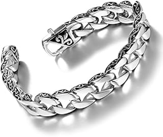 Urban Jewelry Beautiful Fleur De Lis Stainless Steel Link Bracelet for men (Silver, 21.5 cm)