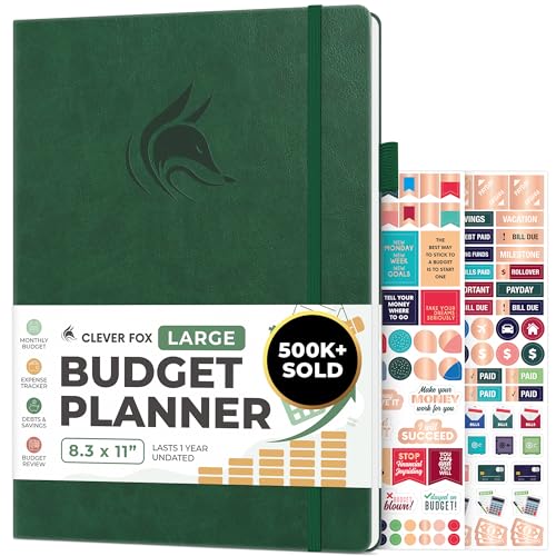 Clever Fox Budget Planner Large – Expense Tracker Notebook. Monthly