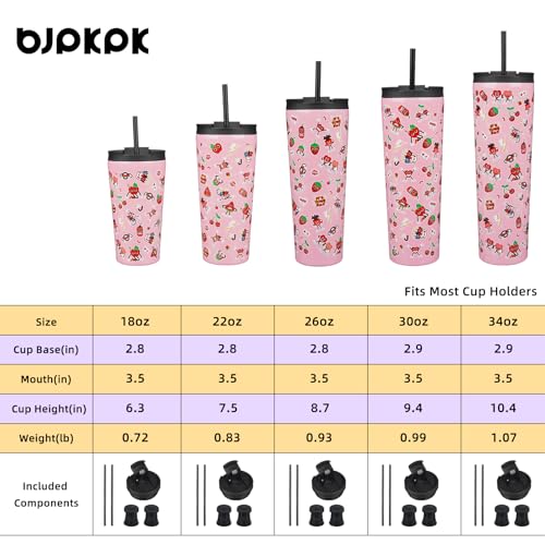 Image of BJPKPK 34oz Coffee Tumbler with Straw, Insulated Stainless Steel Cup
