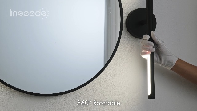 Image of Matte Black Bathroom Light Fixtures Over Mirror 24 Inch, 18W 360 Rotatable Dimmable 4000K Led Vanity Light Bar, Modern Bathroom Vanity Lights Above Mirror, Led Bathroom Lighting