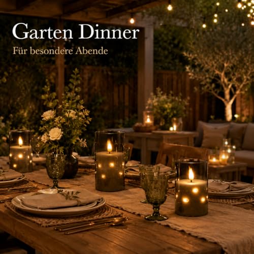 Kiexung LED Kerze, LED Kerze mit eingebauter Lichterkette, batteriebetriebene Kerze, Plexiglaskerze mit Fernbedienung Timer, festliche flammenlose Kerze, Wohnkultur, 3-teiliges Set (grau) – Bild 5