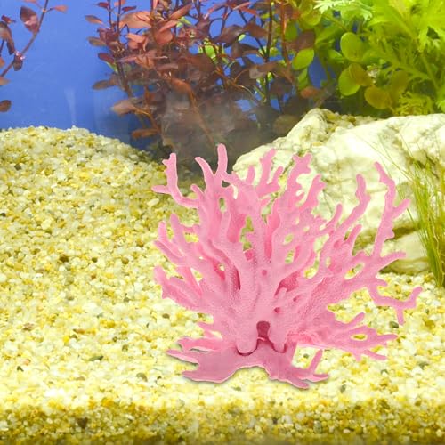 Image of Colorful Coral Reef Decor, Mini Faux Coral Decor for Aquarium Decorations,6.3x5.31inch (Pink)