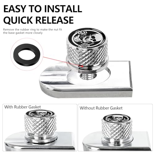Image of 1 /4 inch-20 Thread Stainless Knurled Fender Rear Seat Bolt Screw with Knob Cover Tab Mount Kits Fits for Harley Touring Sportster Softail Dyna CVO Fatbob Electra Glide Street Glide 1996-2025