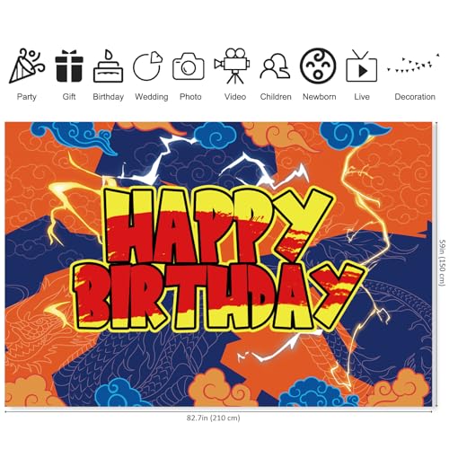 Image of Anime Yellow Birthday Party backdrop-7x5ft Photography Party Banner for Baby Shower Boy Girl Birthday Party Home Decor