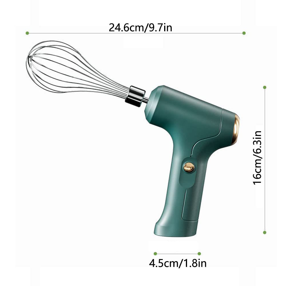 SEIWEI Electric Handheld Mixer with 2 Stirring Rods Household Electric Egg Beater 3 Speed Modes for Whipping Mixing Pudding Cookies Cakes Batters USB Rechargeable