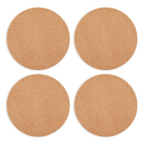 image for Juvale Set of 4 Round Cork Trivets for Hot Dishes, Plates, and Kitchen