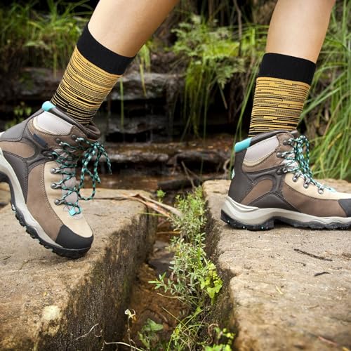 Image of Jeyiour 2 Pairs Waterproof Socks Unisex Waterproof Breathable Outdoor Skiing Hiking Wading Fishing Socks for Men Women
