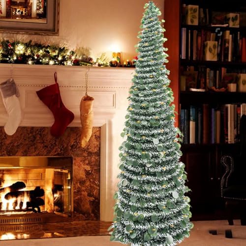 Árbol de Navidad artificial de 150cm preiluminado para decorar salones modernos 5