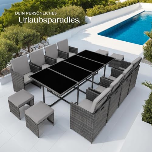 Polyrattan, Stahl und Glas – eine stimmige Verbindung