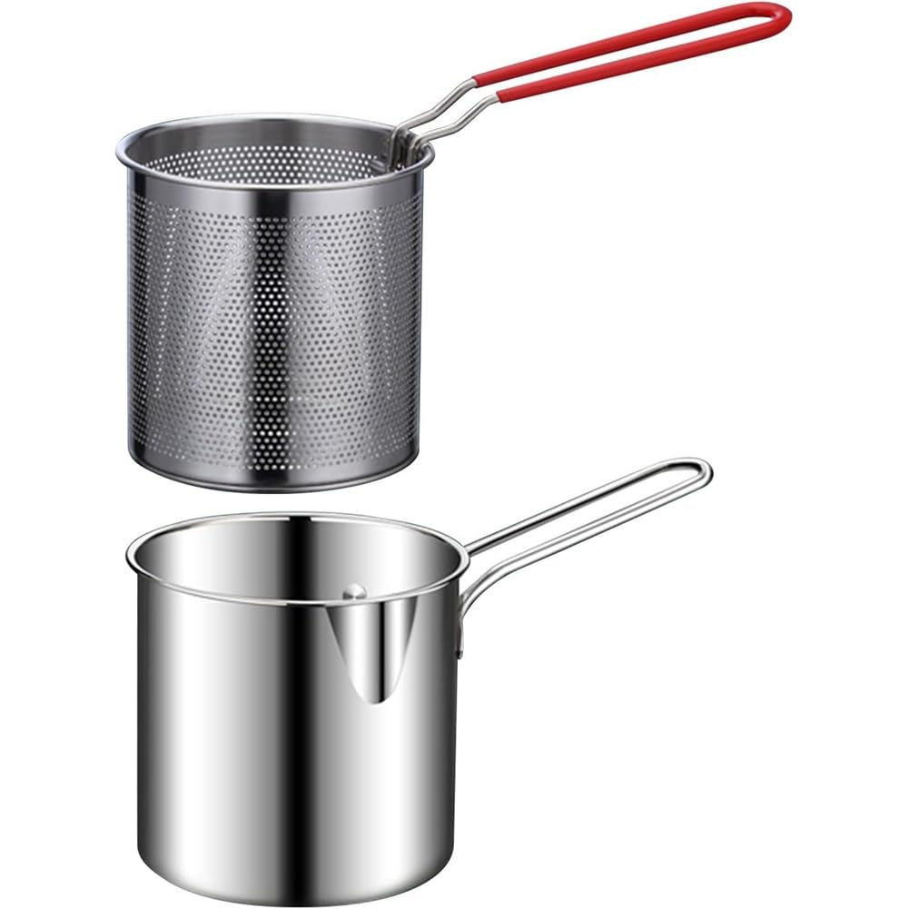 CTRLZS Frying Pot Deep Fryer Pot with Basket Stainless Steel Deep Fryer for Frying Fish Shrimp Chicken and Fries