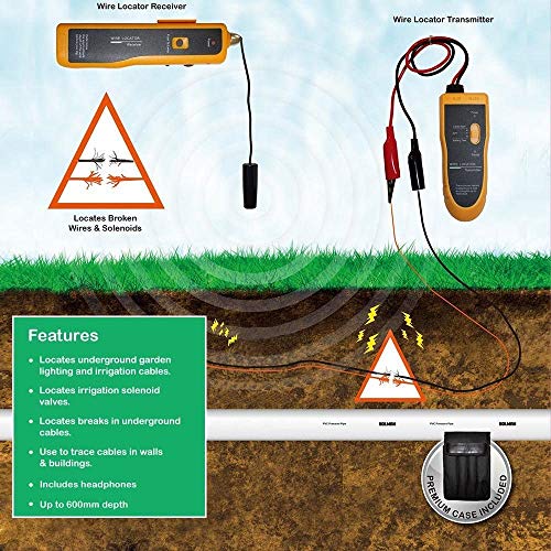 KOLSOL Underground Cable Wire Locator for Pet Fence Wires Control Wires Sprinkler Valves