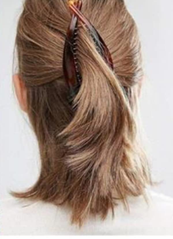6 piezas de pinzas para cabello en forma de banana, clips de resina con diseño de cola de pez para mujer miniatura 7