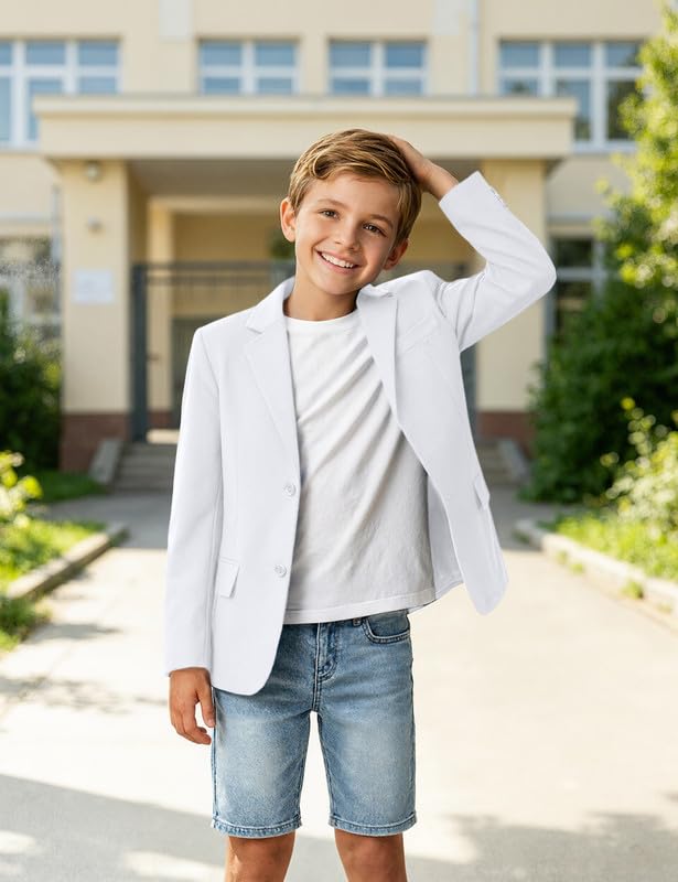 Image of Visaccy Boys Suit Jacket Toddler Formal Blazer Slim Fit Sport Coat for Kids