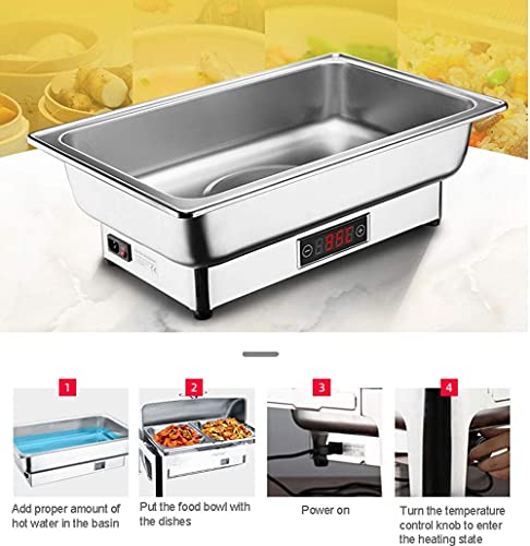 Aprilhp Warmhaltebehälter Essen - Chafing Dish Elektrisch Speisenwärmer Edelstahl Buffetwärmer Catering Wärmebehälter… – Bild 3