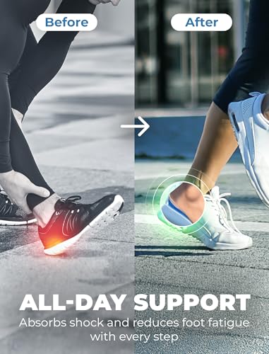 Image of Gel Heel Pads, 2 Pack, for Achilles Tendonitis, Shoe Wedge Inserts for Plantar Fasciitis, Bone Spur, Foot Pain Relief Support, Comfort Cushion Insoles for Women /Men