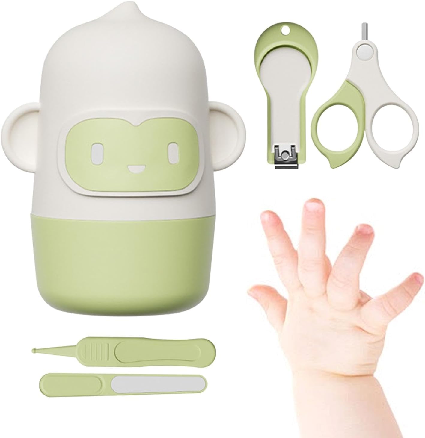 Newborn Baby Grooming Kit 4 in 1 Nail Care Set with Nail Cutter Scissors Tweezer and Filer for Infants-picture-39