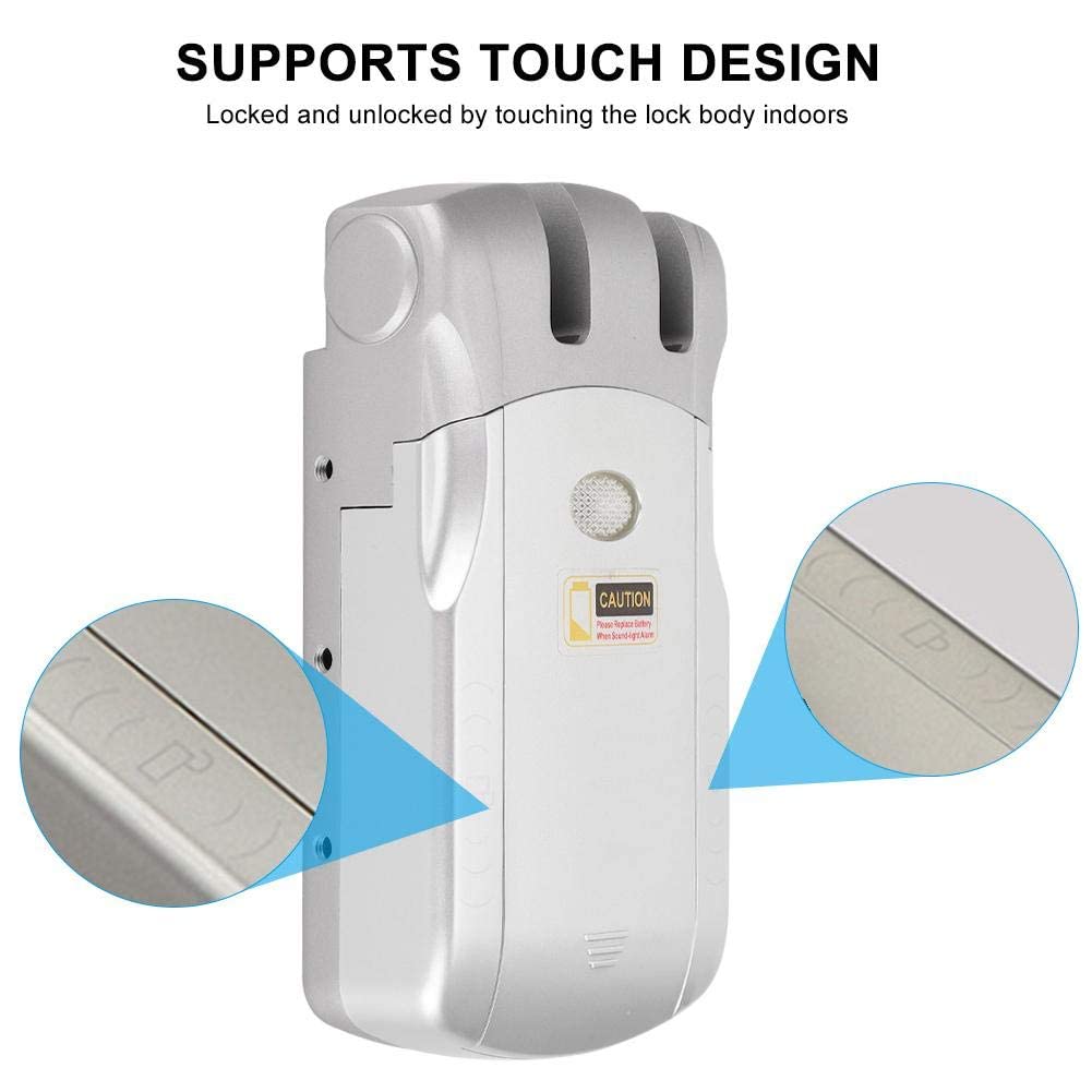 Serrure Porte Interieure, Serrure de Porte avec Télécommande sans Fil WiFi Intelligente Serrure Connectée Porte Entrée Serrure de Porte Électrique sans Clé Télécommande/Déverrouillage du Téléphone
