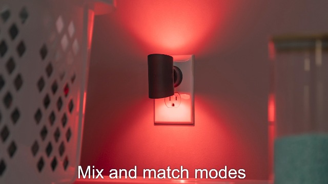 Image of GE Plug in Night Light with Directional Accent Lighting, Dusk to Dawn Sensor for Automatic Light, Dimmable Color Changing Mood Lighting, LED Wall Sconce for Bedrooms, 1 Pack