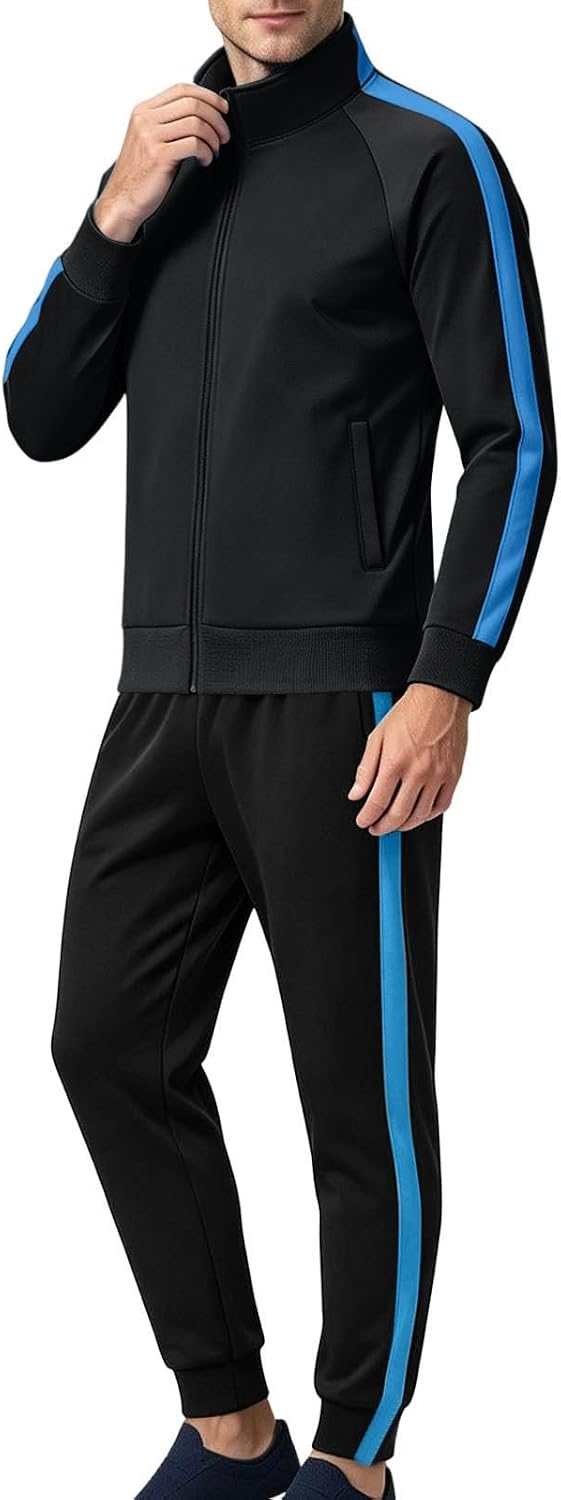 Men's 2 Piece Tracksuit Full Zip Jacket And Jogger Pants