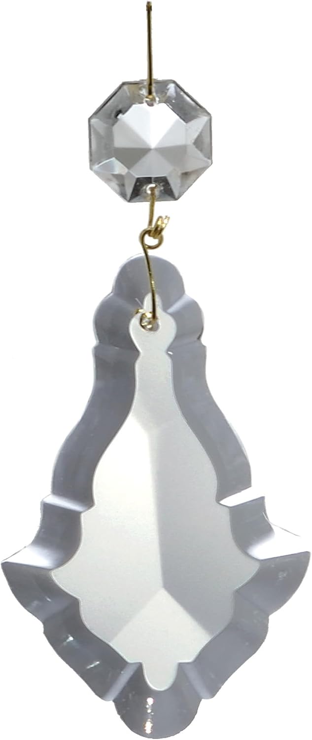 B&P Lamp BrilliantCut 4 Inch (100MM) Prism, Spear Cut, Crystal, Brass Pin