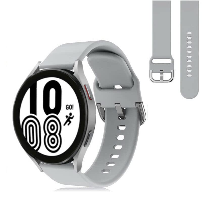 Compatible For Garmin Vivomove 3S / Vivoactive 4s / VENU 2S / Withings Steel HR 36mm/ Fossil Gen 5E Strap Silicone Fitness Wrist Band Classic Buckle Breathable 18mm (Grey)