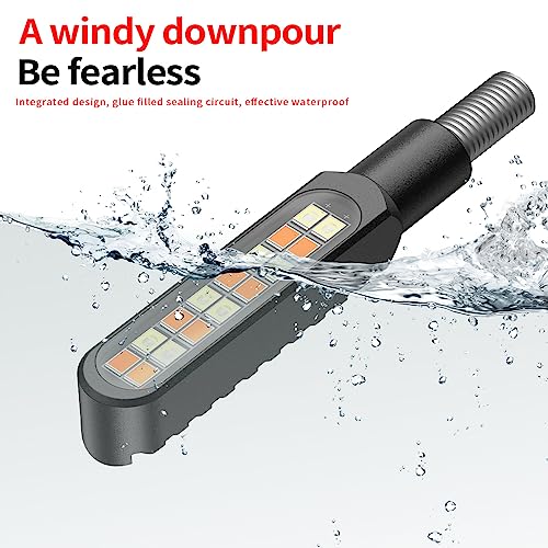 Image of Waterproof Motorcycle Blinkers Indicator Turn Signal Amber Flowing Sequential Universal Lamp (Pack of 2)