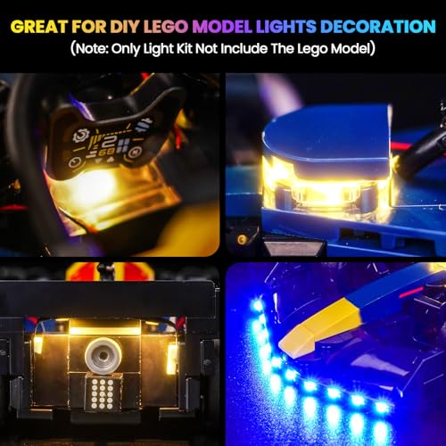 Image of Upgraded Led Light Kit Compatible with LEGO Oracle Red Bull Racing RB20 F1 Race Car Building Set, Lights Decoration Compatible with LEGO 77243 (Model Not Included)