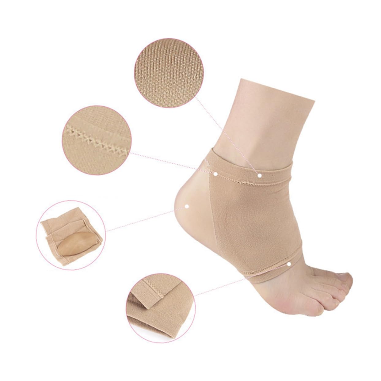 NOLITOY 3 Pairs Anti-Crack Heel Socks Moisturizing Gel Soft and Elastic Ankle Socks for Foot Care