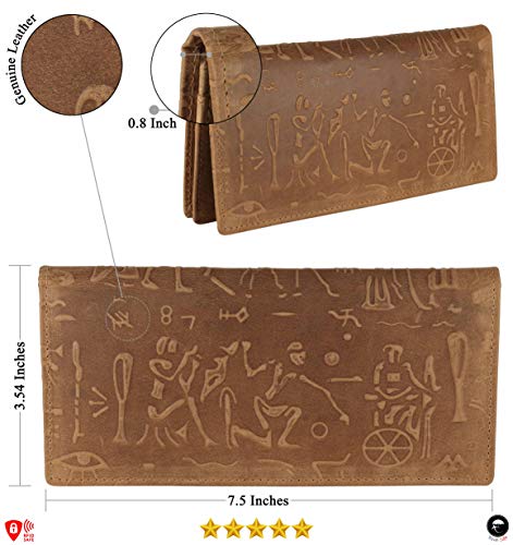 Image of RFID Blocking Mens Genuine leather Bifold Long Wallet