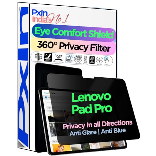 Image of PxIn Tablet Privacy Screen Guard compatible with Lenovo Pad Pro 2022 | No.1 | Anti Glare | Anti Blue Light | Anti UV | 4 Way Privacy Filter | 360 Privacy | Eye Protect