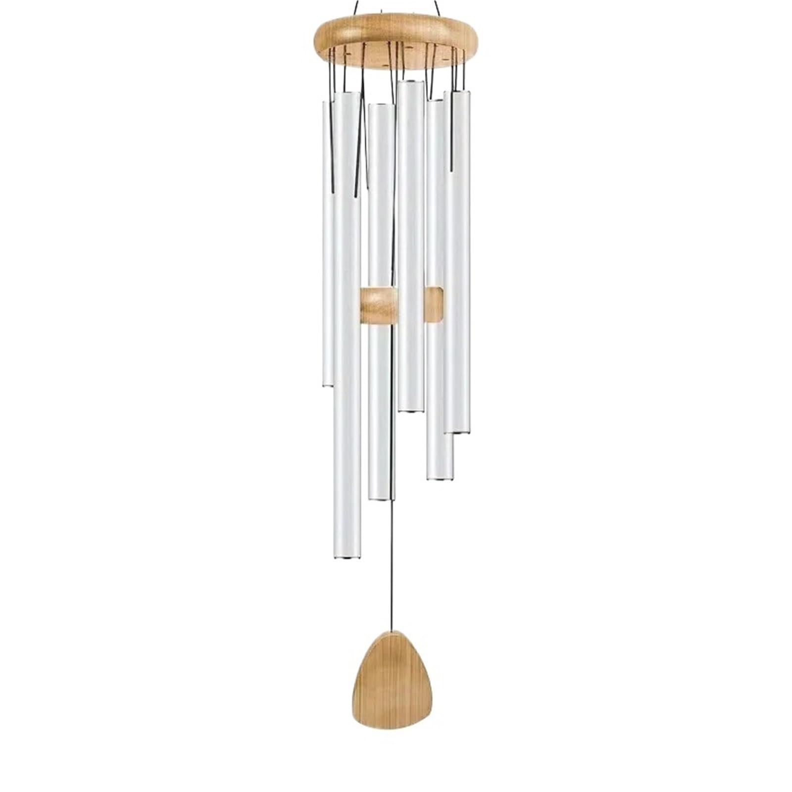 Wind Chime 25" Deep Tone Aluminum Chimes 25 Wind - Perfect For Porch & Garden Decor(Silvery)
