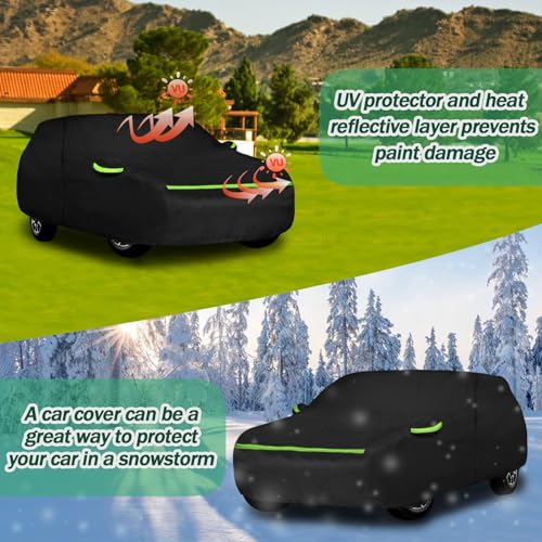 Image of for VW Atlas /Cross Sport (2017-2023) Waterproof Car Cover, 6 Layers 210T Sun Rain UV Dust Snow Protection Outdoor Atlas Full Car Cover with Windproof Gust Strap and Zipper Door-Black