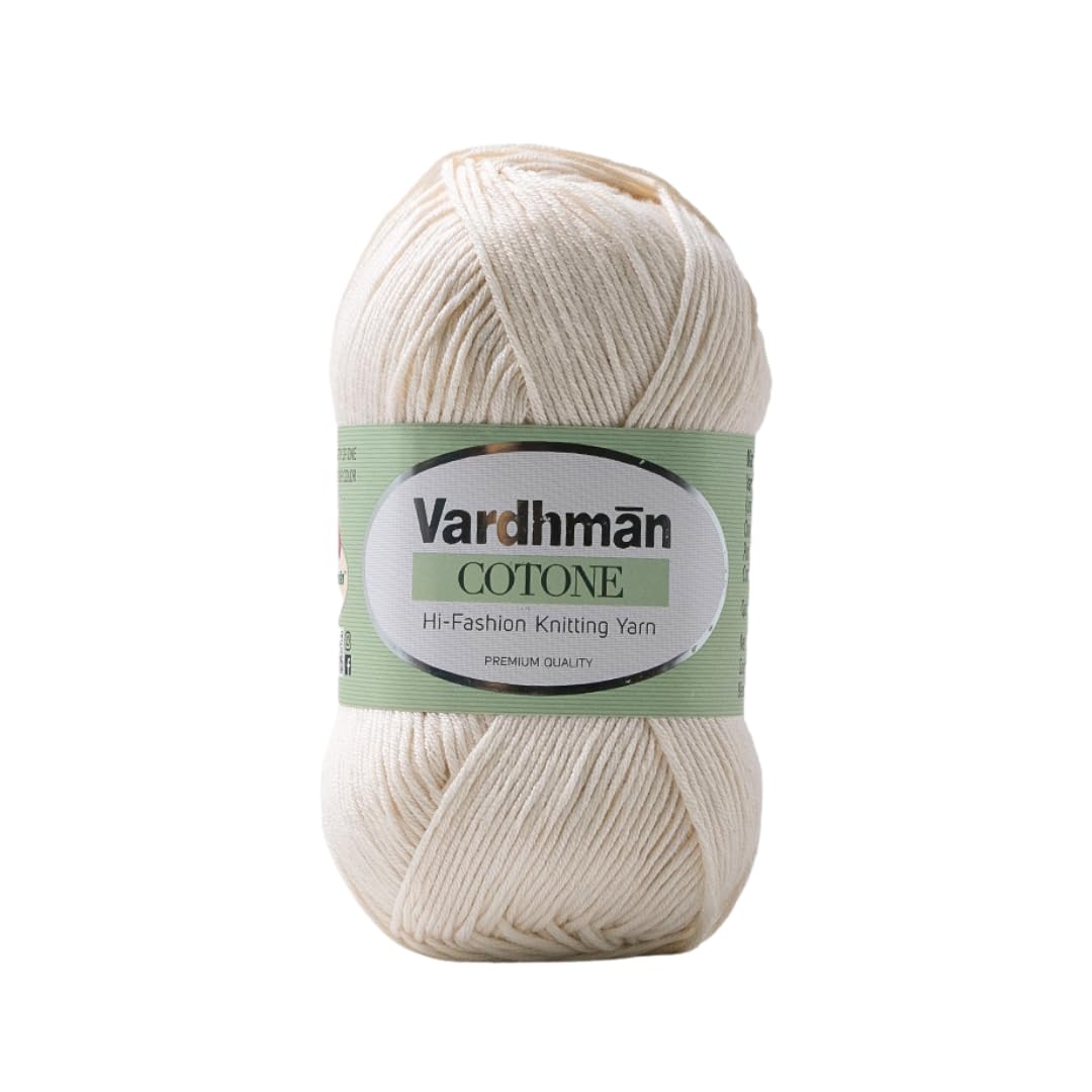 Threads & More Cotone DK Weight Yarn - 51% Cotton 49% Acrylic Blend - 100g Ball 250m Length - Perfect for Knitting Crochet Amigurumi (Off White)-image-30