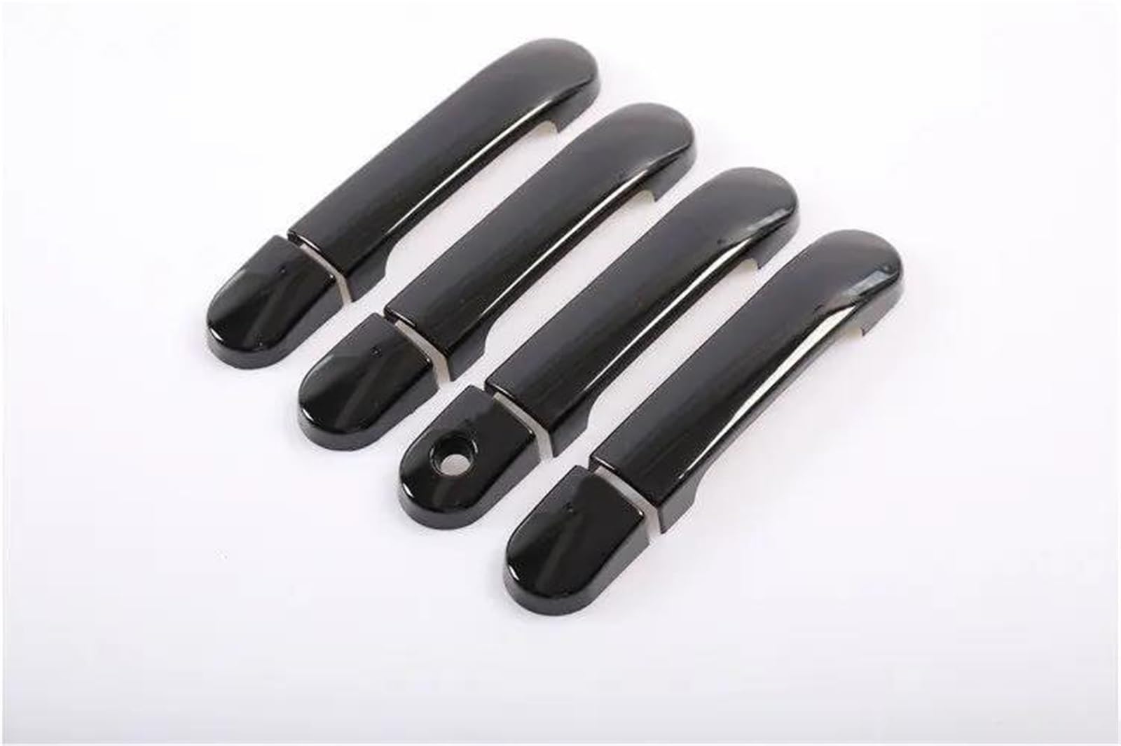 Ujnheq Black No Button For Nissan For March For Micra K12 For Tiida C11 2003-2010 Car Door Handle Covers Stickers Overlay Accessories(Black No Button)
